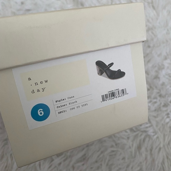 NWT A New Day Cass black snake block heel sandals - Picture 8 of 9